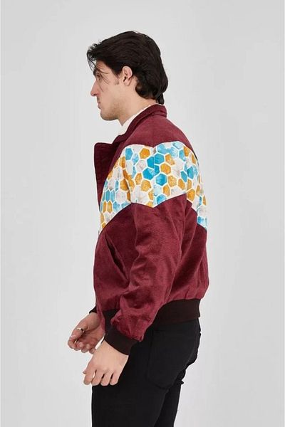 Rose's Boutique All About Women Men's Vintage Jacket with Inner Lining, Collar and White Stripe