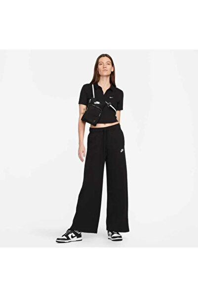 Nike NSW Club Fleece Pant Wide Kadın siyah bol paça  Eşofman Altı fb2727-010