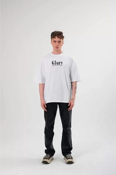 JANES Μπλουζάκι Unisex Crew Neck Printed Oversize - Μαύρο