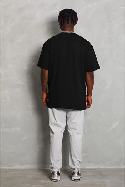 modaserdem Μπλουζάκι Unisex Oversize Plain Crew Neck - Μαύρο