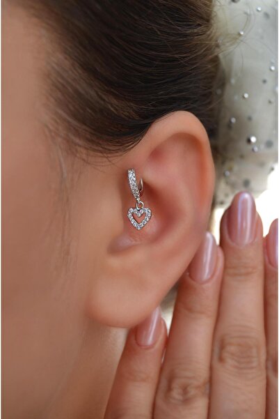 Sacce Scarves&Accessories 6 mm Kalpli Halka Piercing Forward Helix Tragus Kıkırdak Helix Kalp Piercing