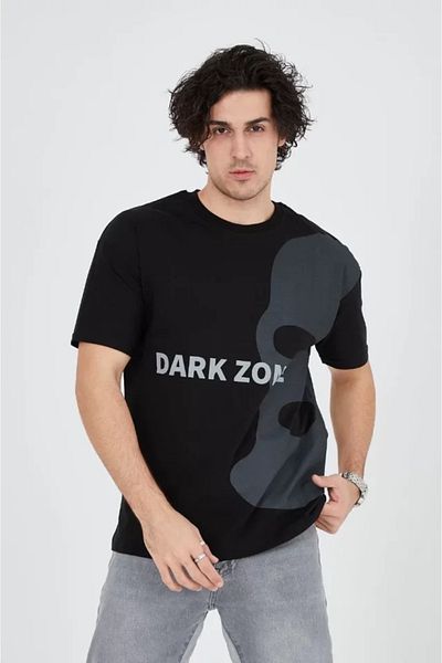 modaserdem Ανδρικό Μαύρο T-Shirt - εμπριμέ