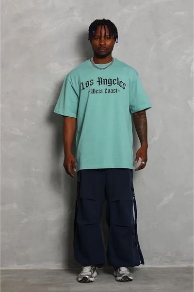 modaserdem Μπλουζάκι Unisex Oversize Mint Green Crew Neck