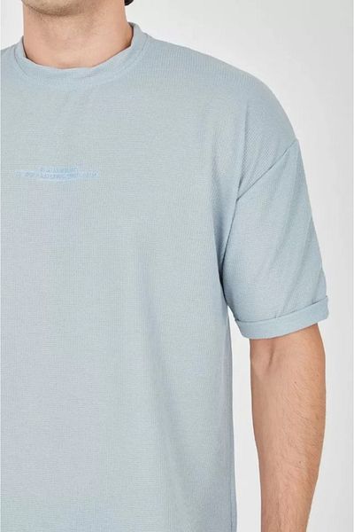 Viyamo Μπλουζάκι με άνετο μανίκι από ύφασμα Ice Blue Unisex