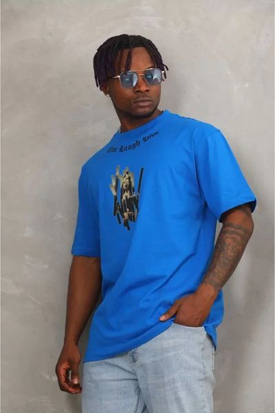modaserdem Μπλουζάκι Unisex Oversize Blue Crew Neck