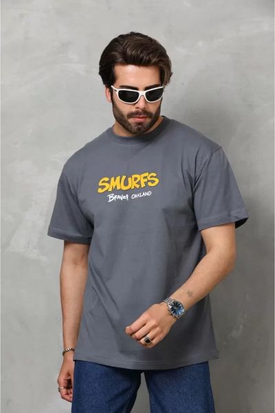 modaserdem Καπνιστό Unisex Oversize T-Shirt με λαιμόκοψη