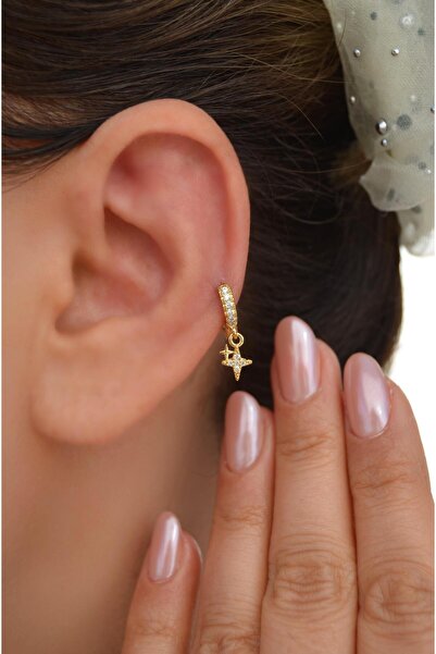 Sacce Scarves&Accessories 6 mm Kuzey Yıldızı Halka Piercing Forward Helix Tragus Kıkırdak Helix