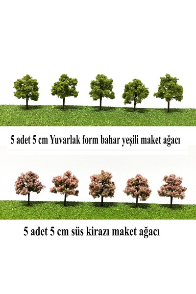 maketsunum 10 adet 5 cm karışık ölçekli maket ağaç