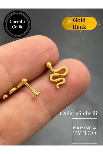 Karınca Piercing Snake Helix Conch Flat Ear Cartilage Tragus Piercing Earrings Surgical Steel