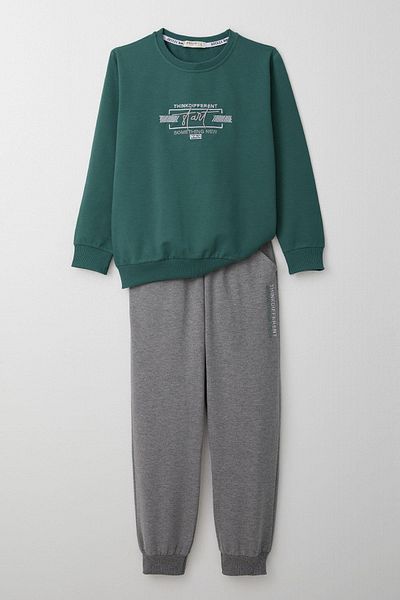 Breeze Set trening pentru baieti 5-10 ani - text brodat, verde petrol