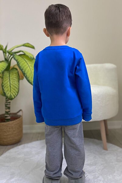 Breeze Σετ φόρμας για αγόρι 4-8 ετών - Κείμενο τυπωμένο, Saks Blue