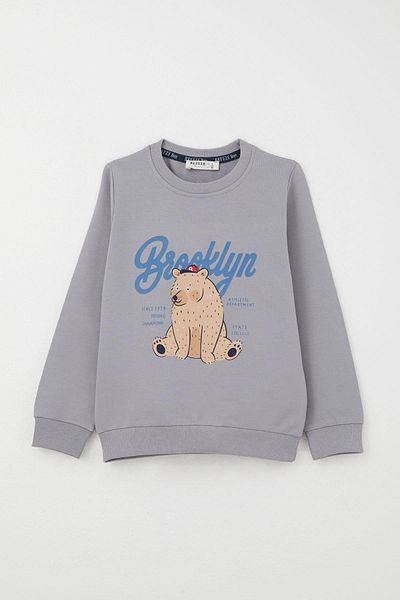Breeze Tracksuit Set for Boys Ages 2-6 - College Champ Cute, Teddy Bear Printed, Gray