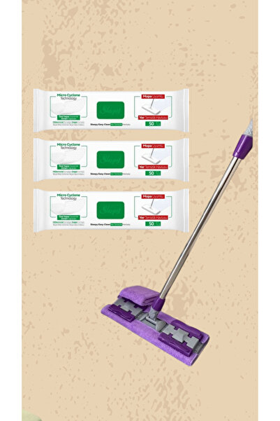 Sleepy Mop Easy Clean Beyaz Sabun Katkılı Mopa Uyumlu Yer Temizlik Havlusu 50...