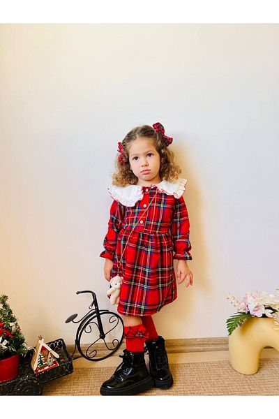 Lina Kids Children's Plaid Dress Set