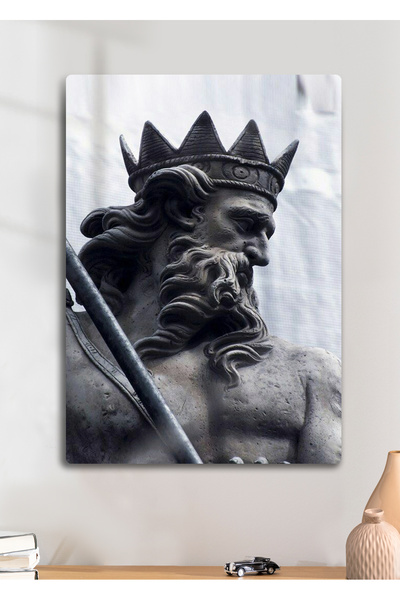 DekorHane Mitološki bog, grčka statua - metalna zidna slika