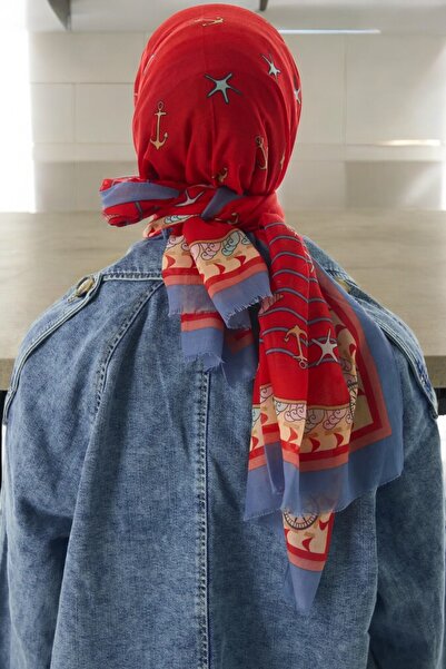 Starpink Ocean Cotton Patterned Shawl - St_Ar4-P-Nk