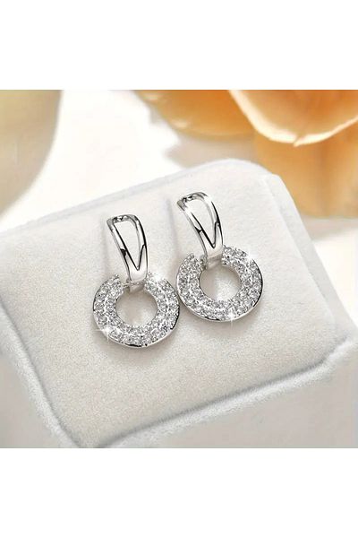 Eva Flore Silver Silver Color Dangle Vintage Multilayer Hoop Earrings, Elegant Style Earrings