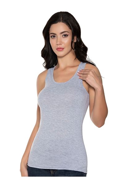 LOOKSOCKS Gray Silver Women's Sports Undershirt - Lycra