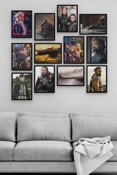 TABLOX Game Of Thrones 12 Parça Ahşap Mdf Tablo Zlltb221