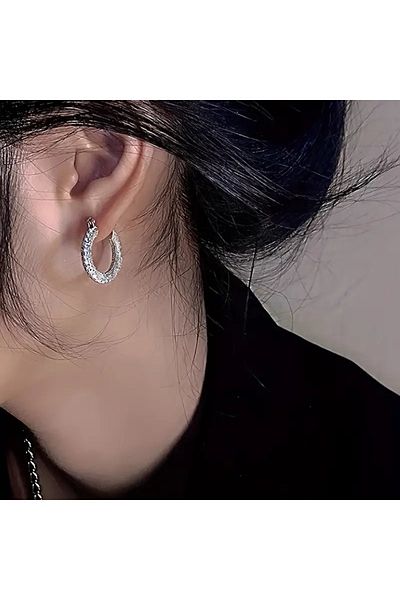 Eva Flore Hoop Earrings, Elegant Style Geometric Women's Earrings