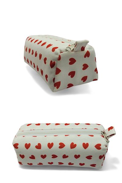 FİYPER Red Mini Heart Patterned Pencil Bag