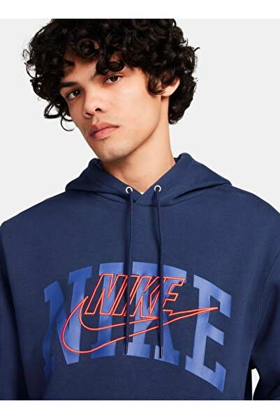 Nike Club Po Hoodie Arch Lacivert Erkek Sweatshirt