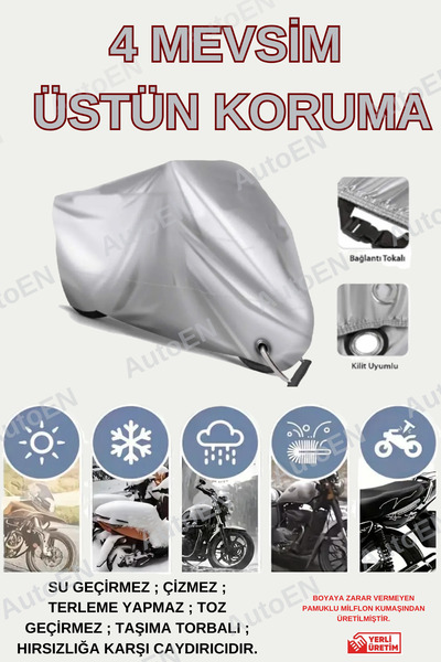 AutoEN Honda Pcx 150 GRİ Motor Brandası Arka Çanta Uyumlu (bağlant,kilit Uyumlu)