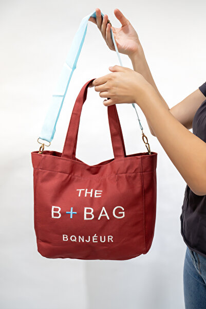 BQNJEUR The B+Bag Uzun Askılı Kanvas Kumaş Omuz Çantası