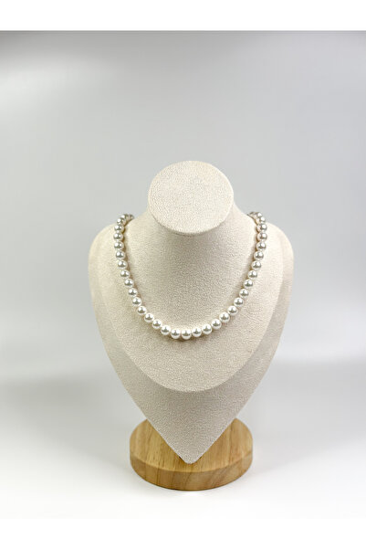 Zey Jewellery Elegant İnci Kolye, 8mm İnci Kolye