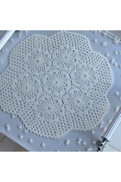 Home Epoxy Resin Lace Pearl Tray - Width 25 cm