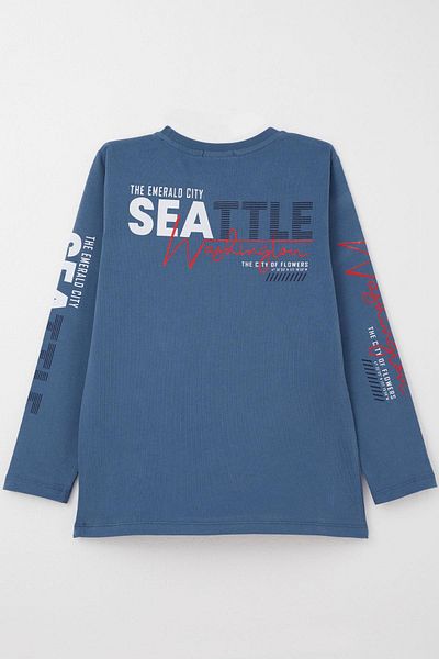 Breeze Tricou Indigo cu maneca lunga pentru baietel 6-12 ani