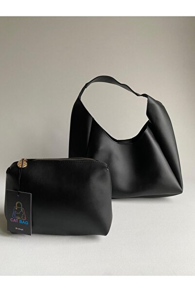 ÇANTA Bag Black Makeup Bag, Women's Shoulder Bag