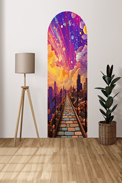 InkSyncStudios Kendiliğinden Yapışkanlı Kalın Kanvas Dokulu Dekoratif Bohem A...