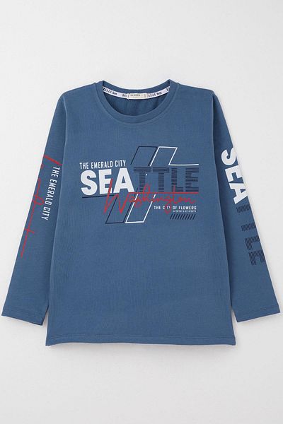 Breeze Tricou Indigo cu maneca lunga pentru baietel 6-12 ani