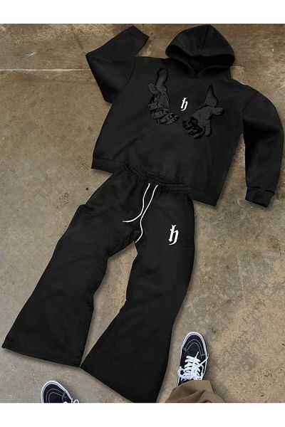 PENTHİLUS Dikay Aliman Printed Hooded Sweatshirt Hoodie Loose Fit Tracksuit Set