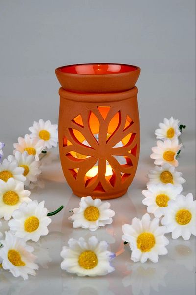ÇERÇİCİ Lotus Flower Handmade Pottery Censer Incense Burner