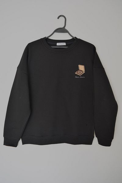 EldenStitch Hanorac oversize unisex brodat pentru iubitorii de pizza