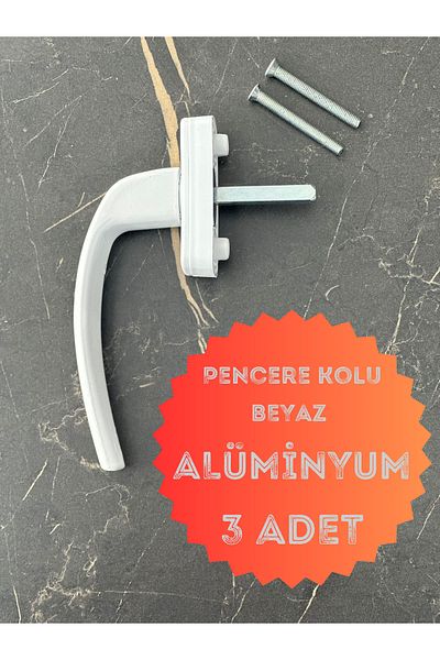 Urfakent White Aluminum 3 Pieces Window Handle