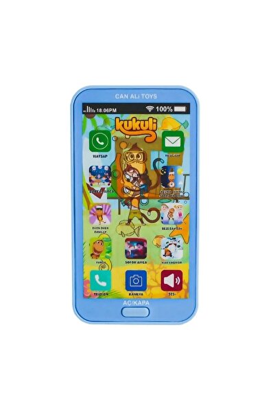 ByCaretta Kukuli Sesli Işıklı Oyuncak Telefon Mavi 52002