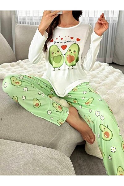 CSR HOMEWEAR Γυναικείο λευκό μακρυμάνικο σετ πιτζάμες από βαμβακερό χτενισμέν...