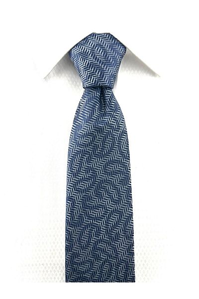 PİERRONİ Gray Navy Blue Shawl Stripe Patterned Handkerchief Tie