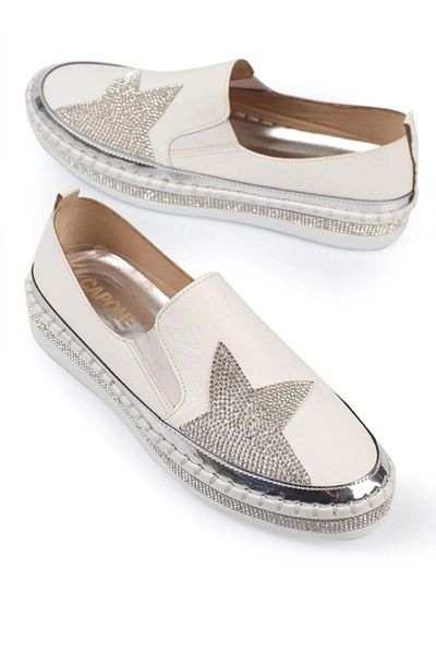 WHİTE LİNE Women's Orthopedic Sole Stone Espadrille Shoes