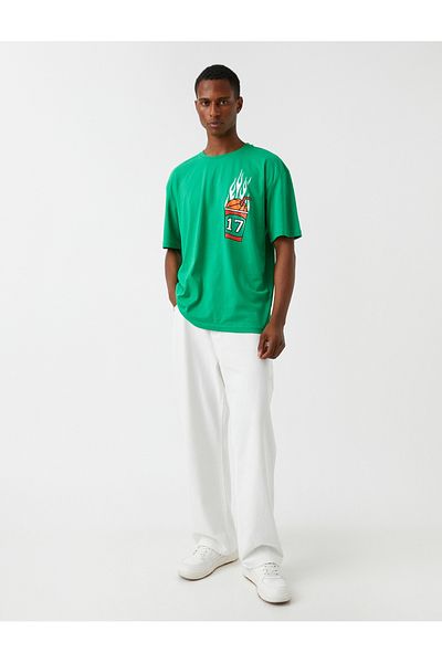 Koton Oversized T-Shirt with Back Print