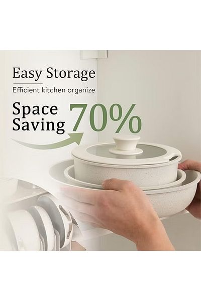 COOYA 5-piece Non-stick Cookware Set,for Cooking Traditional Cuisine,suitable For Home/hotel/restaurant