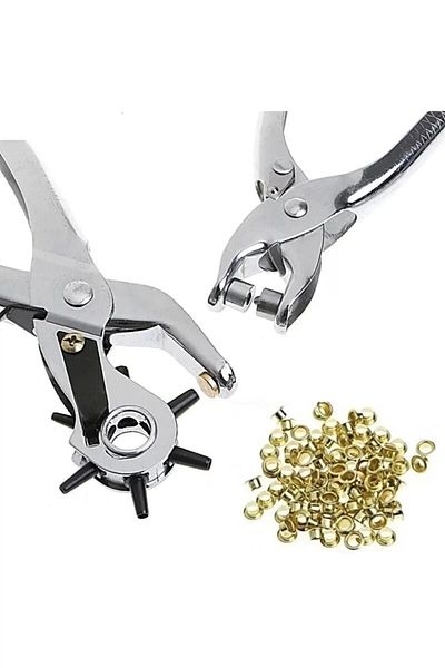 ÇERÇİCİ Belt Punching and Rivet Pliers Set of Two Leather Plastic Perforator