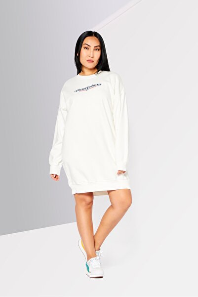 Diesel Women Brand Logo Midi Sweat Dress, Off White