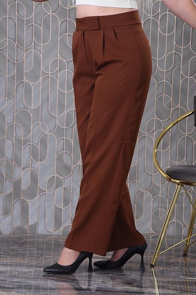 MİSLİNE Balazzo Velcro Plus Size Loose Leg Women's Cloth Pants