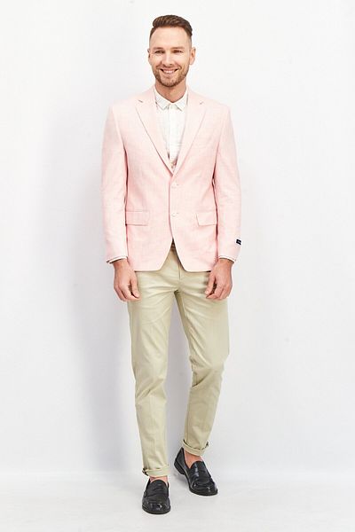 Club Room Men Classic Fit Plain Blazer, Pink