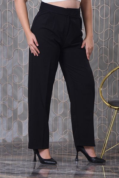MİSLİNE Balazzo Velcro Plus Size Loose Leg Women's Cloth Pants