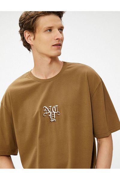 Koton Oversize T-Shirt Graffiti Printed Crew Neck Βαμβακερό